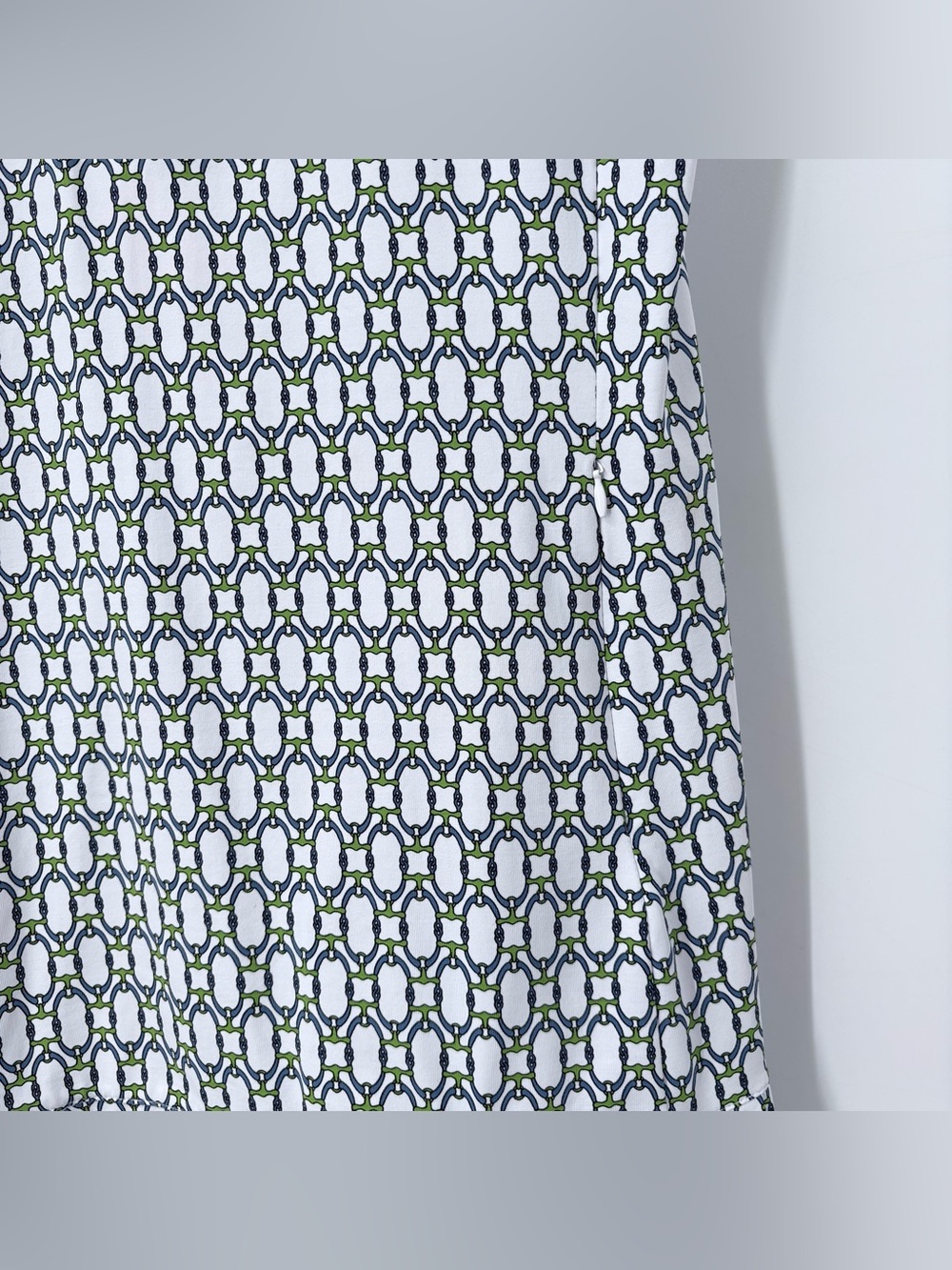 J. McLaughlin White Blue Green Signet Lock Dorte Dress - Picture 8 of 16